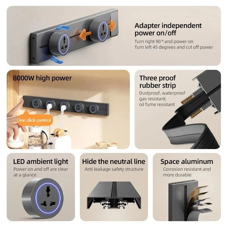 Tomada de Trilho Universal Modular de Parede com Interruptor — imagem 30 de 34