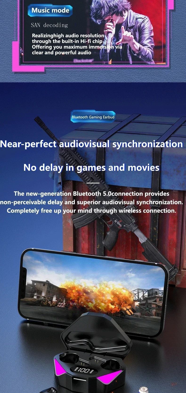 Fone Gamer Bluetooth AR X15 65ms Baixa Latência — Som Imersivo — Hive